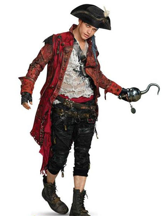 Descendants 2 Thomas Doherty Red Leather Coat