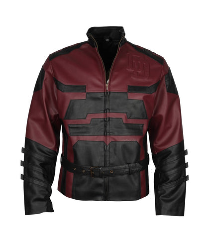 Charlie Cox Daredevil Maroon Leather Jacket