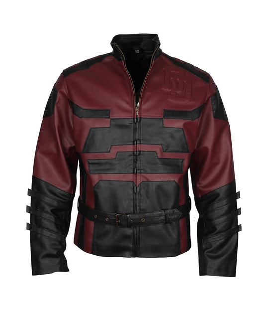 Charlie Cox Daredevil Maroon Leather Jacket