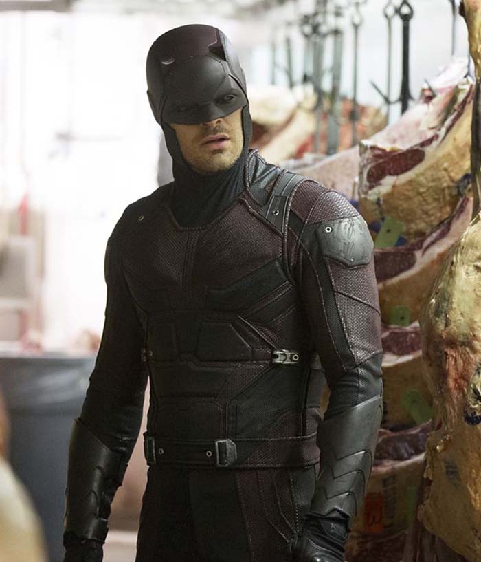 Charlie Cox Daredevil Maroon Leather Jacket