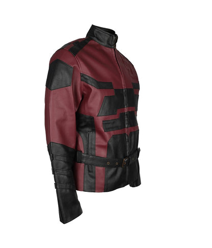 Charlie Cox Daredevil Maroon Leather Jacket