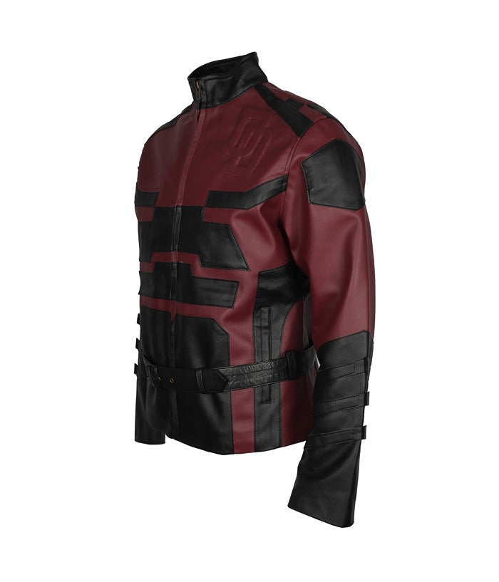 Charlie Cox Daredevil Maroon Leather Jacket