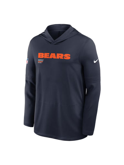 Chicago Bear Sideline Performance Long Sleeve Hoodie T-Shirt