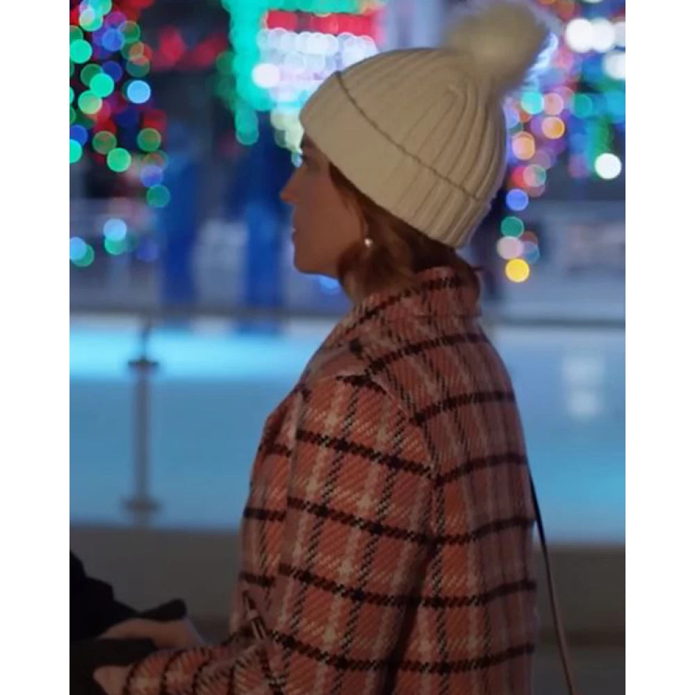 Women’s Jesse plaid trench coat with belted waist – Christmas wool coat