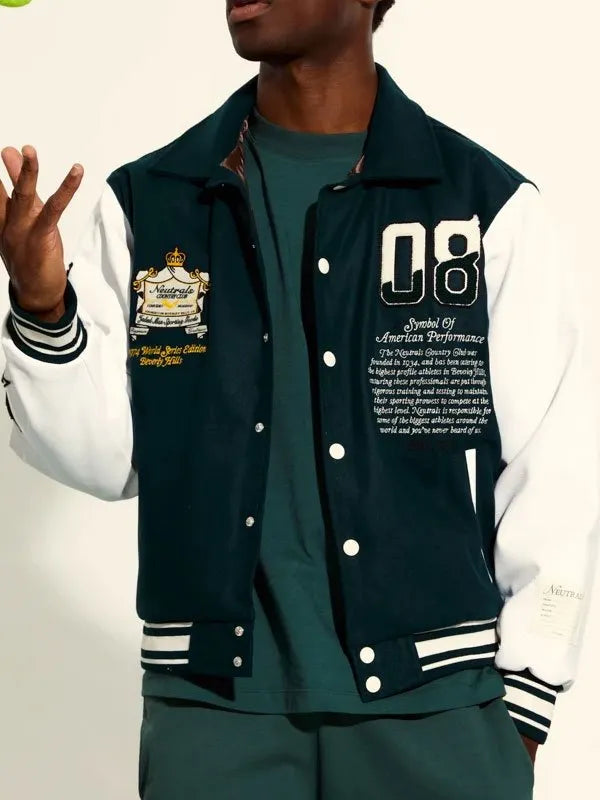Neutrals Country Club Varsity Jacket