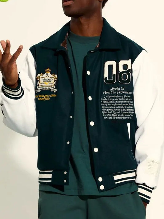Neutrals Country Club Varsity Jacket