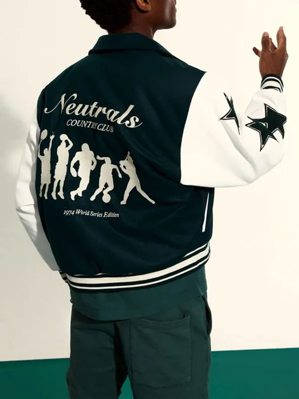 Neutrals Country Club Varsity Jacket