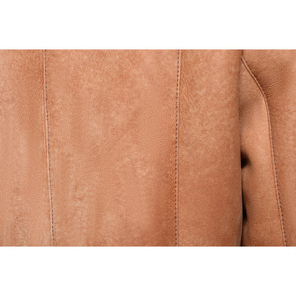 Kristy Vintage Cognac Women’s Cropped Shearling Bomber Jacket