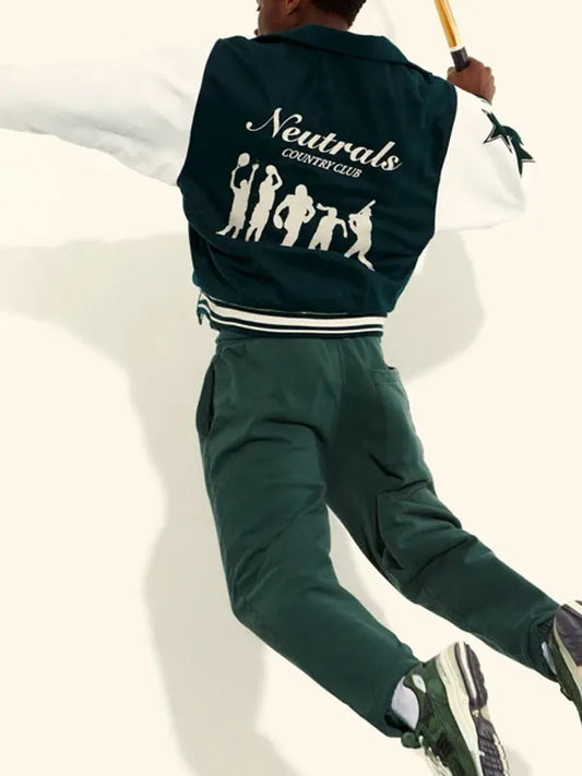 Neutrals Country Club Varsity Jacket