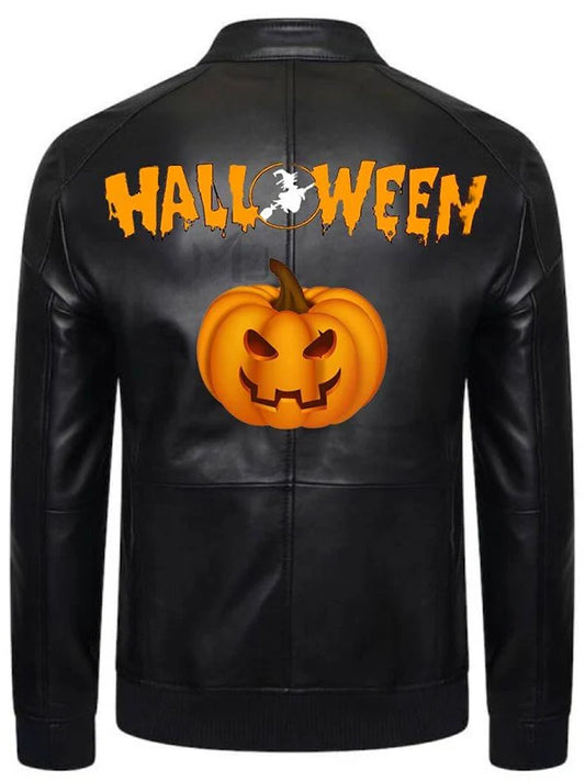 Men’s Halloween Costume Black Leather Jacket