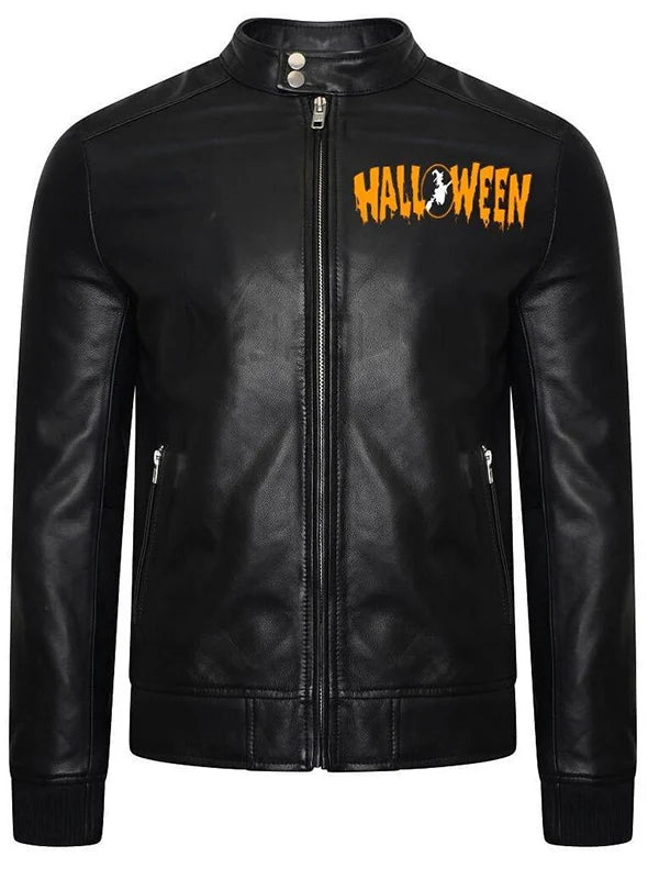 Men’s Halloween Costume Black Leather Jacket