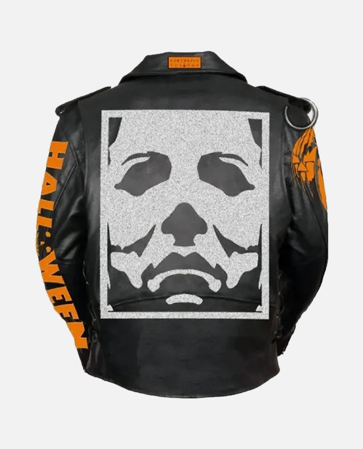 Men's Halloween Black Leather Jacket