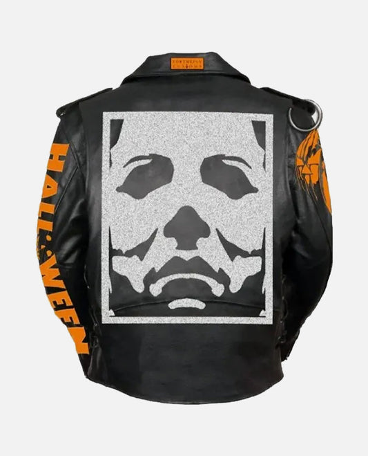 Men's Halloween Black Leather Jacket