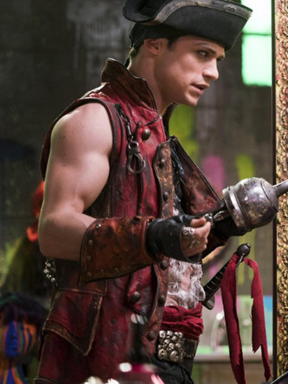 Descendants 2 Thomas Doherty Red Leather Coat