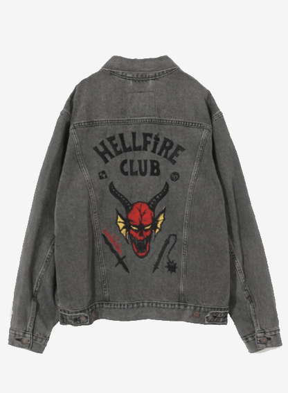 Hellfire Club Grey Denim Jacket