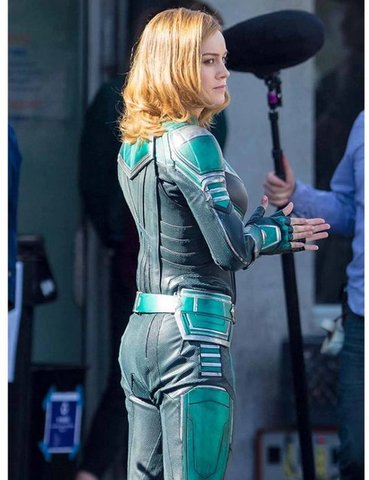 Captain Marvel Brie Larsons Costume Leather Jacket