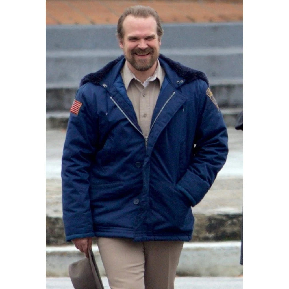 Jim Hopper Stranger Things Blue Jacket – replica police style outerwear
