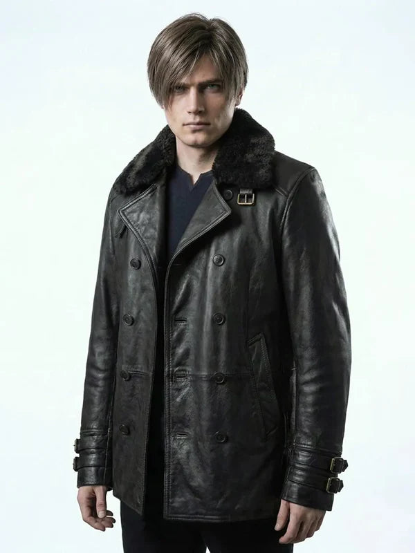 Leon S. Kennedy Resident Evil Requiem Black Leather Jacket