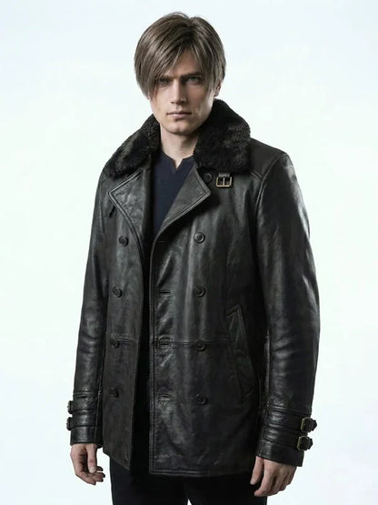 Leon S. Kennedy Resident Evil Requiem Black Leather Jacket