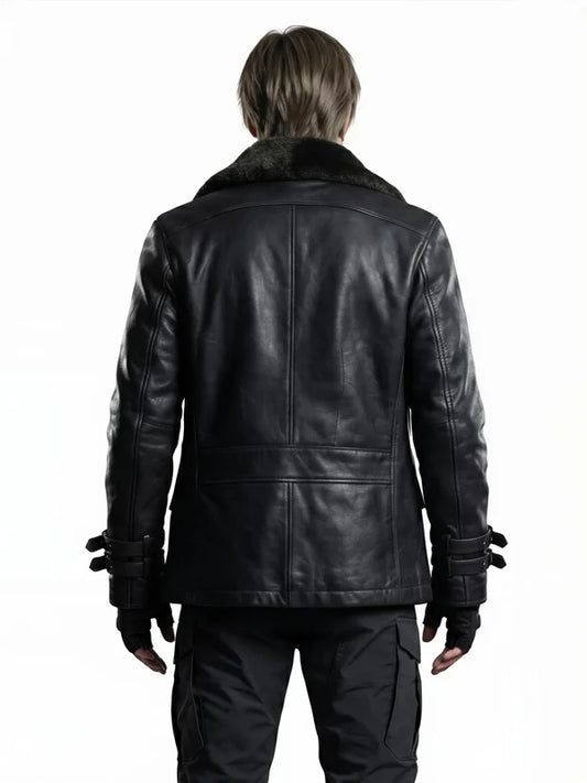 Leon S. Kennedy Resident Evil Requiem Black Leather Jacket