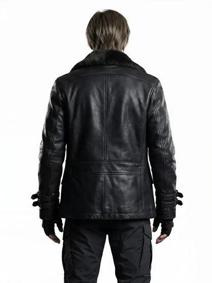 Leon S. Kennedy Resident Evil Requiem Black Leather Jacket