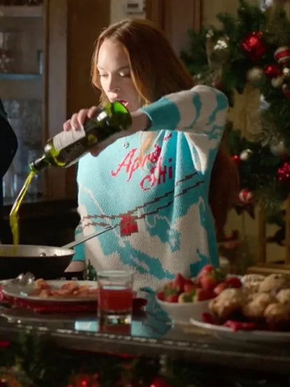 Women’s Sierra Belmont blue ski sweater – Christmas wool knit