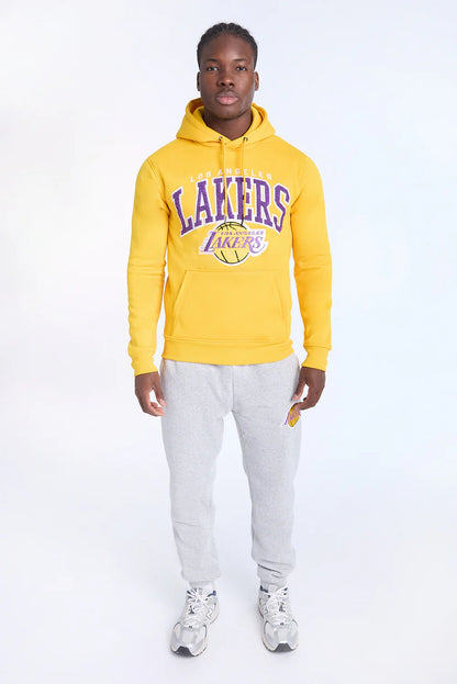 yellow lakers zip up hoodie nba fan gear streetwear outfit