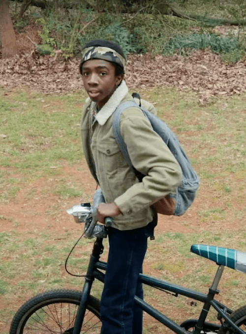 Stranger Things Lucas Sinclair Shearling Collar Jacket