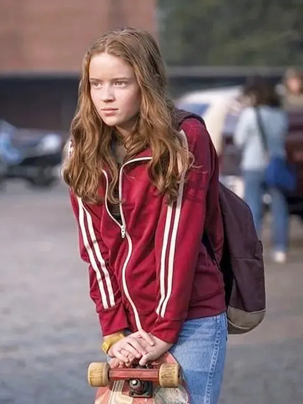 Max Mayfield red fleece jacket Stranger Things Sadie Sink style