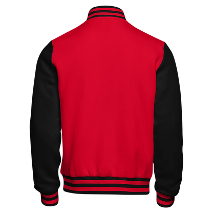 Casual Red and Black Varsity Jacket