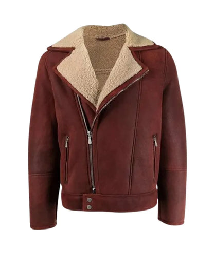 Men’s aviator jacket – burgundy genuine leather aviator bomber jacket