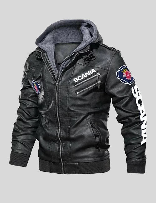 Mens Hooded Black Punisher Jacket