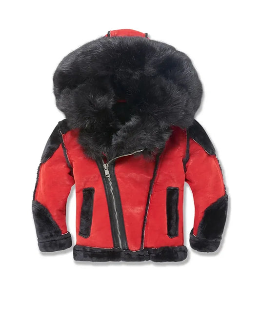 Men’s Insulated Fur Hooded Jacket – Real Leather Winter Jacket with Fur Trim