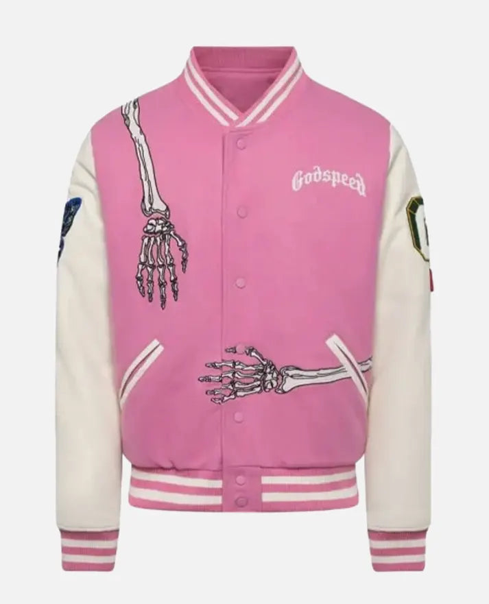Men's Godspeed Skull Pink Varsity Jacket