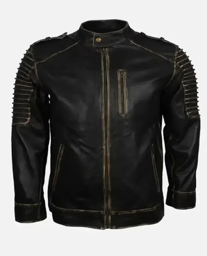 Men's Handmade Vintage Leather Jacket Halloween