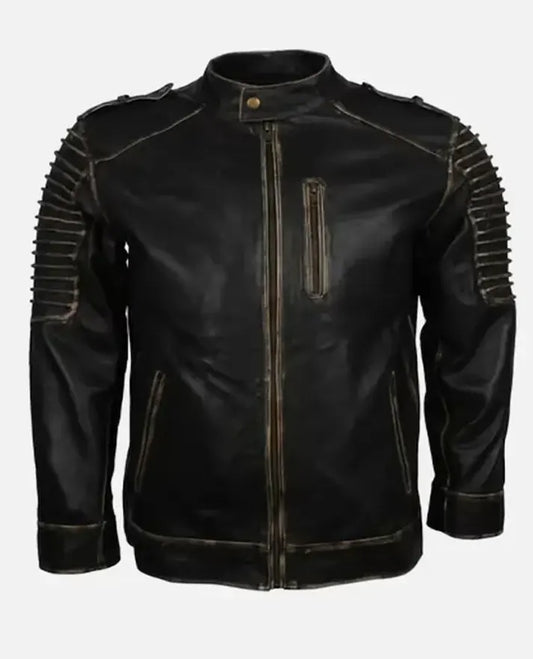 Men's Handmade Vintage Leather Jacket Halloween