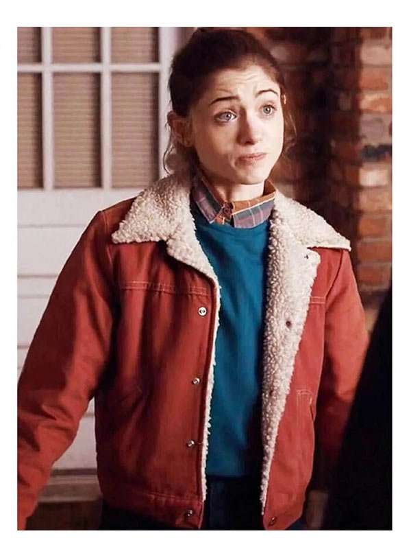 Nancy Wheeler Red Corduroy Jacket – Stranger Things Shearling Collar
