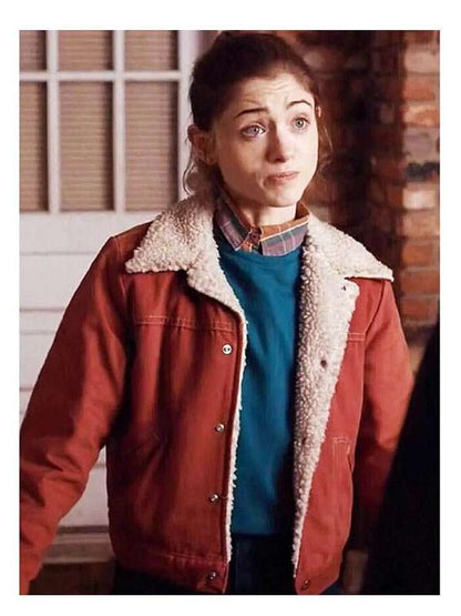 Nancy Wheeler Red Corduroy Jacket – Stranger Things Shearling Collar