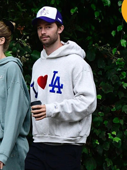 oversized grey hoodie limited collab los angeles street style