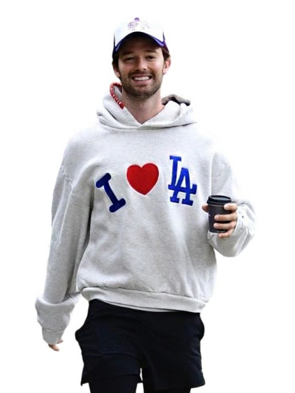 oversized grey hoodie limited collab los angeles street style