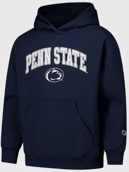 navy pullover hoodie streetwear look