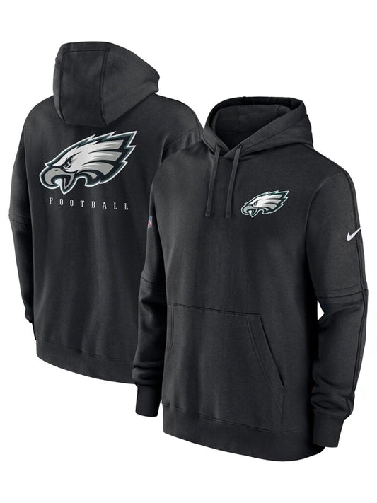 Nike Philadelphia Eagles black sideline club pullover hoodie fleece