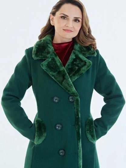 Rescuing Christmas 2023 Rachael Leigh Cook Green Coat