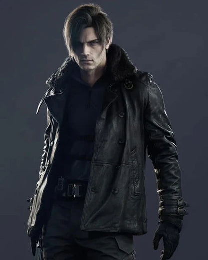 Leon S. Kennedy Resident Evil Requiem Black Leather Jacket