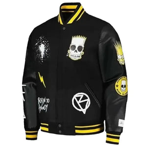Men’s Simpsons Black Varsity Jacket