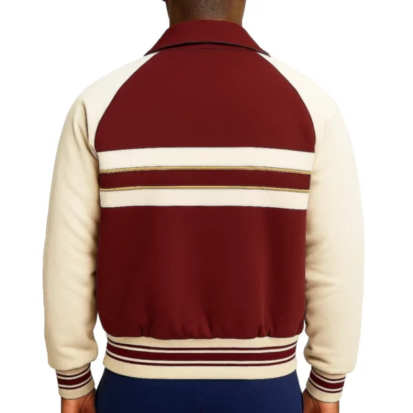 Lucas Sinclair S05 Bomber Jacket - Stranger Things Red & White Parachute Jacket