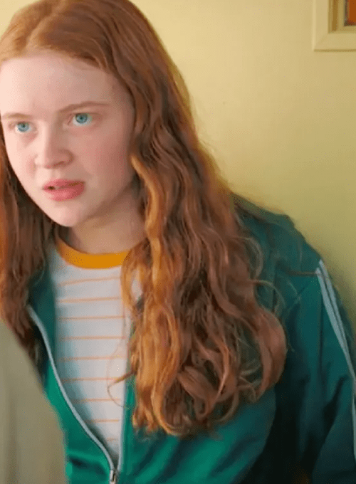Max Mayfield green tracksuit Stranger Things retro 80s outfit style
