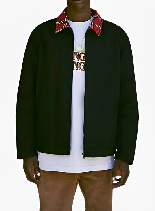 Hellfire Club Plaid Collar Jacket Stranger Things wool graphic varsity