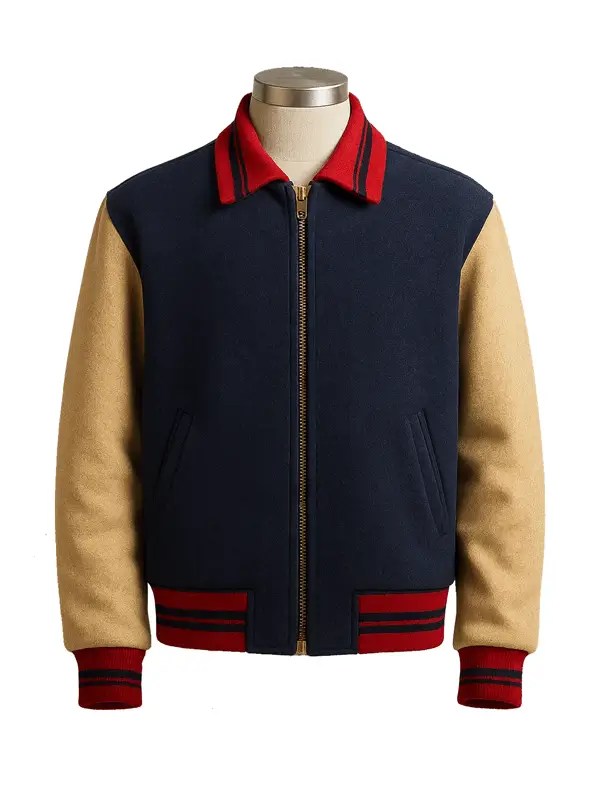 Stranger Things Will Byers wool jacket zip-front retro 80s fashion