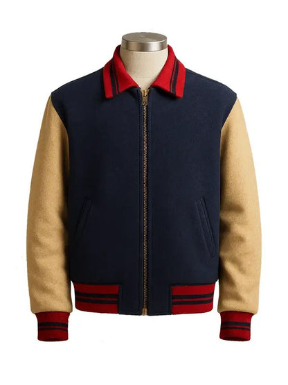 Stranger Things Will Byers wool jacket zip-front retro 80s fashion